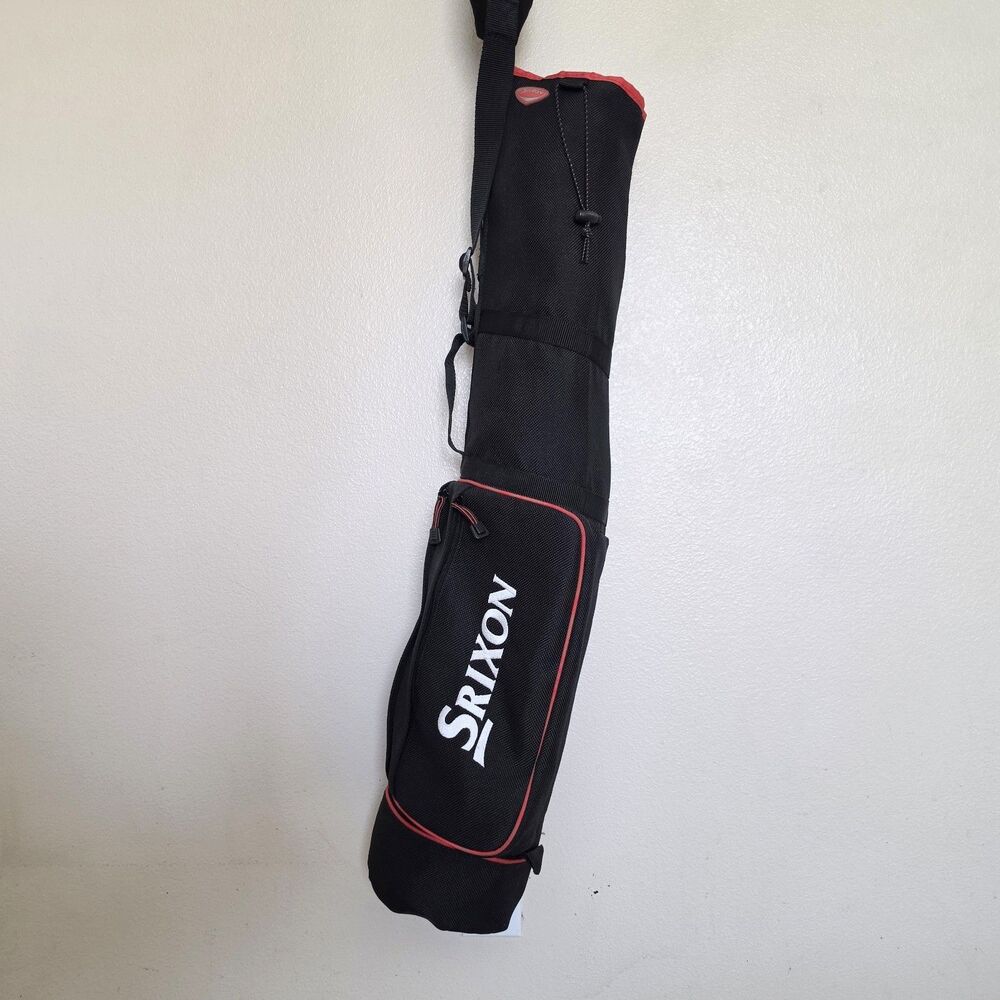 Srixon Sunday Golf Club Bag Black Red Light Weight Canvas Range Carry Bag